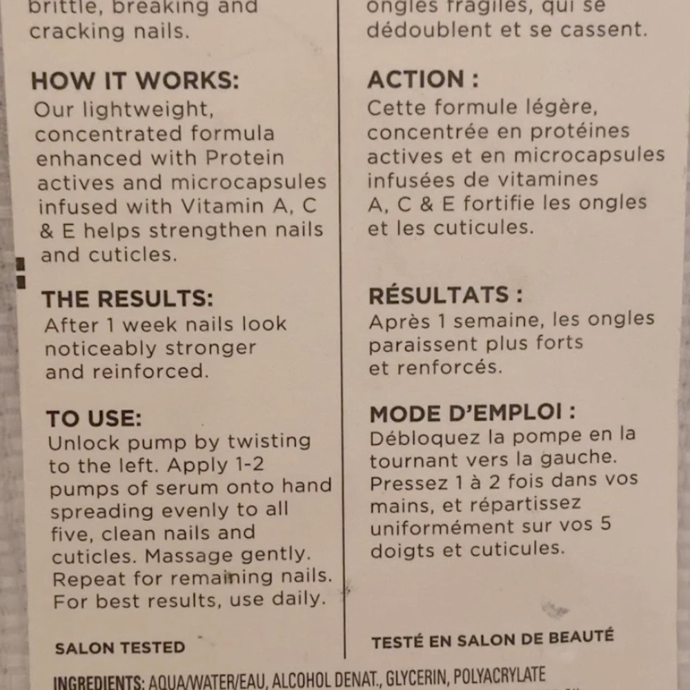 SALLY HANSEN HARD AS NAILS - Vitamin Strength Serum For Brittle & Cracking Nails - Picture 2 of 2
